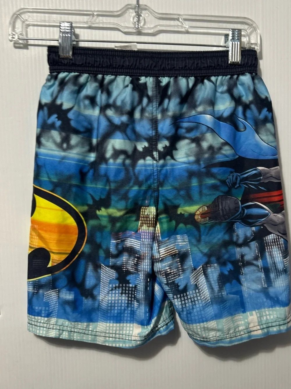 Batman Blue and Yellow Boys Swim Trunks
